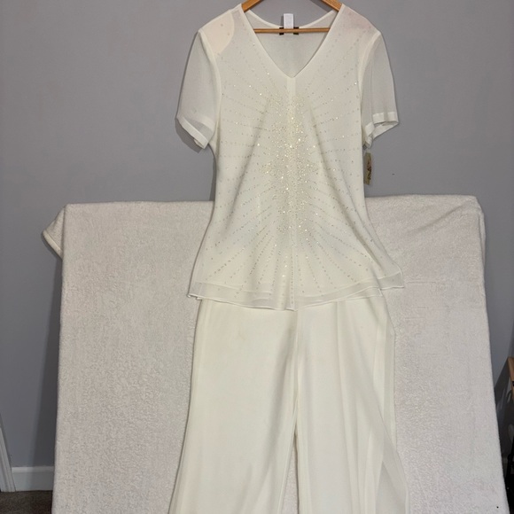 Ninalee Pants - Nicolee Cream 3XL Polyester Top - Ivory Label Visible Mother of the bride/groom